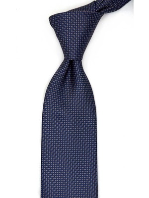 Kravatkolik Lacivert Nokta Desen Mendilli Klasik Kravat KK13511