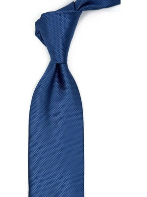 Kravatkolik Mavi Nokta Desen Mendilli Klasik Kravat KK13457
