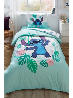 Özdilek Lisanslı Lastikli Çarşaflı Tek Kişilik Çocuk Nevresim Takımı-Stitch Summer Mint