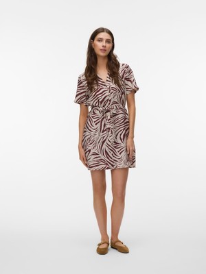 Vero Moda Viskos Elbise 10341592 Vmjosıe Ss Short Detaıl Dress Wvn Ga