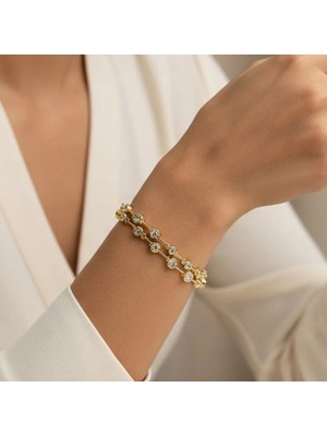 Stil Incisi/xupıng Jewelry Ikili Yuvarlak  Zirkon Taşlı Bileklik