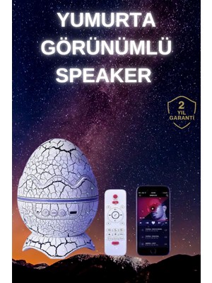 Yumurta Şeklinde Su Dalgalı Bluetooth Speaker Lamba Renkli Şarjlı - Lisinya