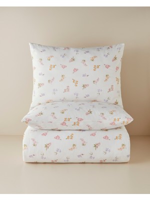 English Home Wisteria Kolay Ütülenir Çift Kişilik Nevresim Seti 200X220 cm Lila-Turuncu