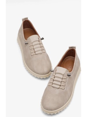 Tonny Black Kadın Bej Termo Taban Rahat Kalıp Günlük Babet