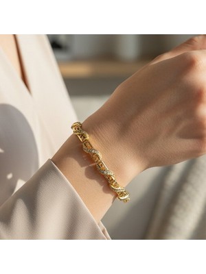 Xuping Jewelry Kare Sarmalı Zirkon Taşlı Bileklik