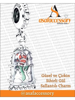 Asaf Accessory Güzel ve Çirkin Sihirli Gül Sallantılı Charm