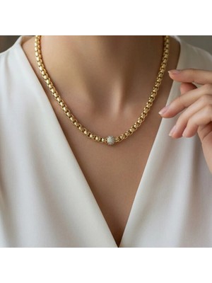 Stil Incisi/xupıng Jewelry Kobra Zirkon Taşlı Kolye