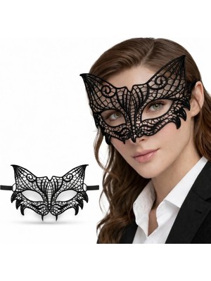 Erdo Ticaret Buğz Siyah Dantel Venedik Maskesi Kadın – Zarif Parti  Balo Maskesi 3 No