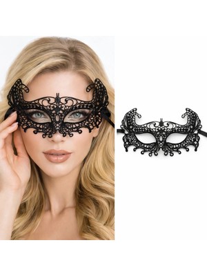Erdo Ticaret Buğz Siyah Dantel Venedik Maskesi Kadın – Zarif Parti  Balo Maskesi 7 No