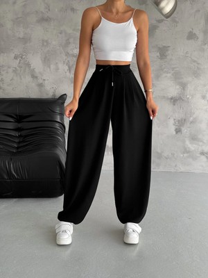 Kadın Modal Kumaş Paça Dikişili Şalvar Pantolon