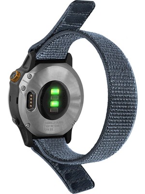 CaseOnn Garmin Fenix 8 - 47 Mm, Amoled Kordon Hasır Kumaş Ultrafit Nylon Yedek Kayış Gri