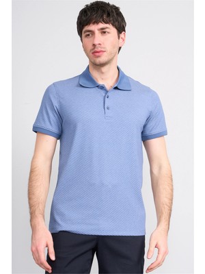 Çetinkaya Mentality 4607 Polo Yaka Regular Modelli T-Shirt Mavi