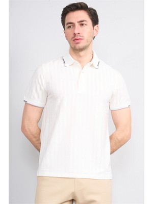 Çetinkaya Mentality 4562 Polo Yaka Regular Modelli T-Shirt Beyaz