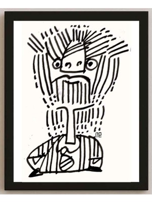 Karikatural Nezih Danyal Tipler Kişiye Özel Sertifikalı Sınırlı Fine Art Karikatür Baskı NTP00135