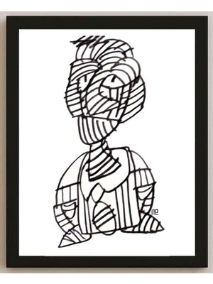 Karikatural Nezih Danyal Tipler Kişiye Özel Sertifikalı Sınırlı Fine Art Karikatür Baskı NTP00143