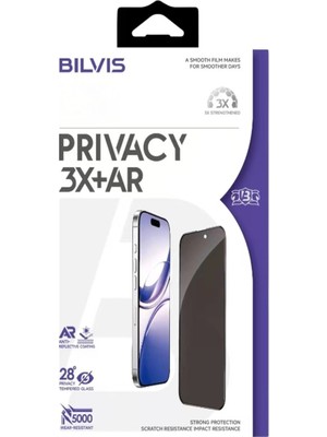 Erdo Ticaret Buğz Iphone 17 Pro Bilvis 3x Ar Hayalet Cam Ekran Koruyucu - Siyah