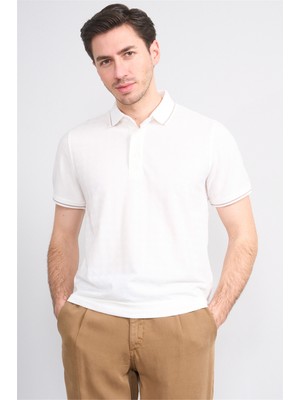 Çetinkaya Mentality 4559 Polo Yaka Regular Modelli T-Shirt Beyaz