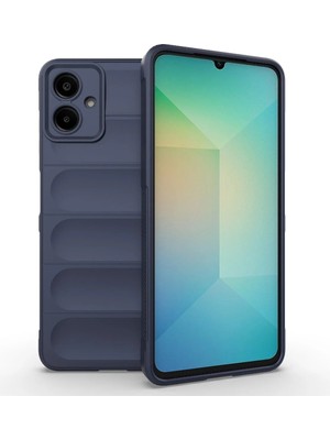 Bovinox Samsung Galaxy A06 Kılıfı Siyah Darbe Emici Puffer Tasarım Kamera Korumalı Silikon Şişme Görünümlü