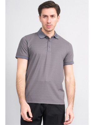 Çetinkaya Mentality 4549 Polo Yaka Regular Modelli T-Shirt Füme
