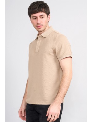 Çetinkaya Mentality 4600 Polo Yaka Regular Modelli T-Shirt Taş
