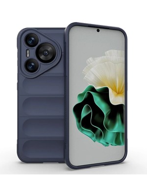 Bovinox Huawei Pura 70 Kılıfı Darbe Emici Puffer Tasarım Kamera Korumalı Silikon Şişme Görünümlü Kapak