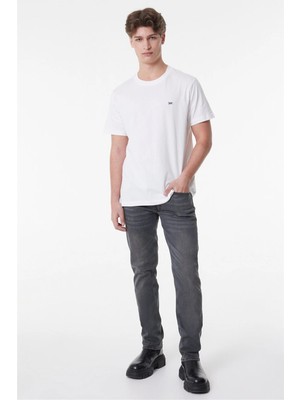 Lee L60UFQ12 100 White Erkek Regular Bisiklet Yaka T-Shirt