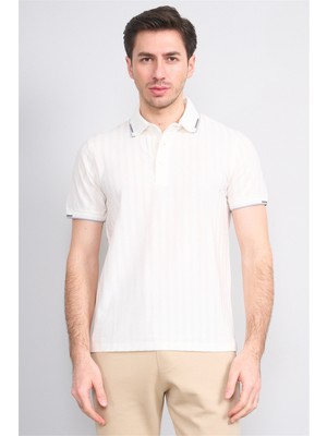 Çetinkaya Mentality 4562 Polo Yaka Regular Modelli T-Shirt Beyaz