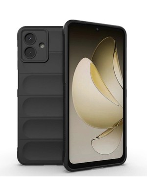 Bovinox Samsung Galaxy A07 Kılıfı Siyah Darbe Emici Puffer Tasarım Kamera Korumalı Silikon Şişme Görünümlü