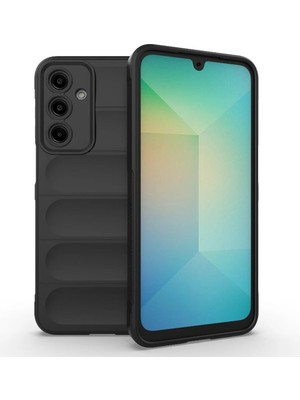 Bovinox Samsung Galaxy A26 Kılıfı Siyah Darbe Emici Puffer Tasarım Kamera Korumalı Silikon Şişme Görünümlü