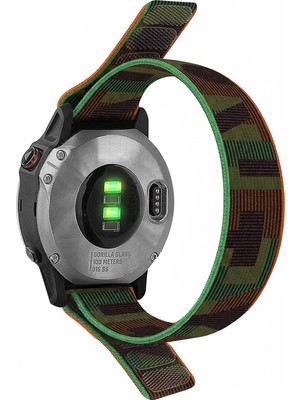 CaseOnn Garmin Fenix 8 - 47 Mm, Amoled Kordon Hasır Kumaş Ultrafit Nylon Yedek Kayış Çok Renkli