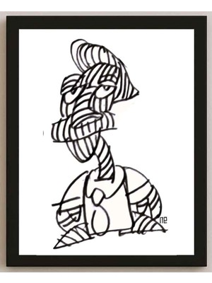 Karikatural Nezih Danyal Tipler Kişiye Özel Sertifikalı Sınırlı Fine Art Karikatür Baskı NTP00144