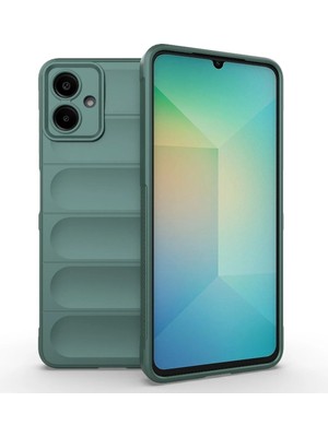 Bovinox Samsung Galaxy A06 Kılıfı Siyah Darbe Emici Puffer Tasarım Kamera Korumalı Silikon Şişme Görünümlü