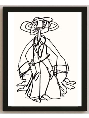 Karikatural Nezih Danyal Tipler Kişiye Özel Sertifikalı Sınırlı Fine Art Karikatür Baskı NTP00120