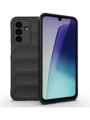 Bovinox Samsung Galaxy A17 Kılıfı Siyah Darbe Emici Puffer Tasarım Kamera Korumalı Silikon Şişme Görünümlü