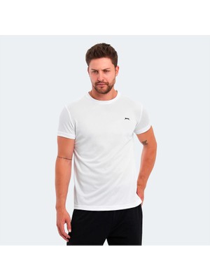 Slazenger Omar Ktn. Beyaz Erkek Bısıklet Yaka T-Shırt