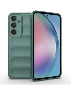 Bovinox Samsung Galaxy A35 Kılıfı Siyah Darbe Emici Puffer Tasarım Kamera Korumalı Silikon Şişme Görünümlü