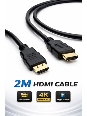 2 Metre HDMI V1.4 Kablo 4K 3D Full Hd - Tv, Monitör, Ps, Xbox, Laptop Uyumlu