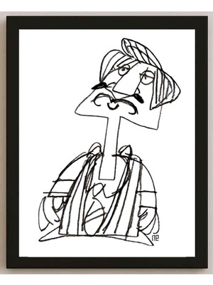 Karikatural Nezih Danyal Tipler Kişiye Özel Sertifikalı Sınırlı Fine Art Karikatür Baskı NTP00106