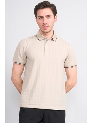 Çetinkaya Mentality 4559 Polo Yaka Regular Modelli T-Shirt Taş