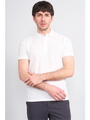 Çetinkaya Mentality 4549 Polo Yaka Regular Modelli T-Shirt Beyaz