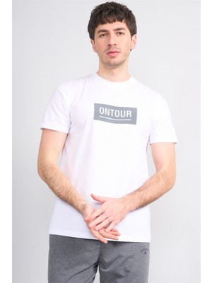 Çetinkaya Mentality 4525 Bisiklet Yaka Regular Modelli T-Shirt Beyaz