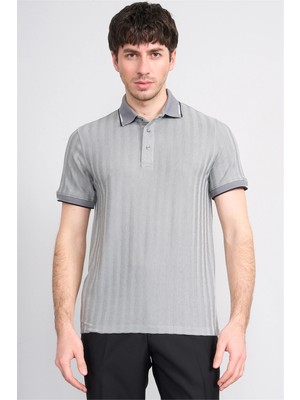 Çetinkaya Mentality 4562 Polo Yaka Regular Modelli T-Shirt Gri