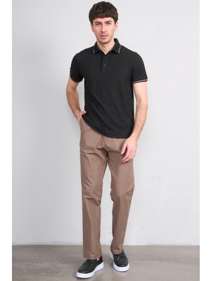 Çetinkaya Mentality 4559 Polo Yaka Regular Modelli T-Shirt Siyah