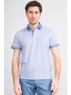 Çetinkaya Mentality 4558 Polo Yaka Regular Modelli T-Shirt Mavi