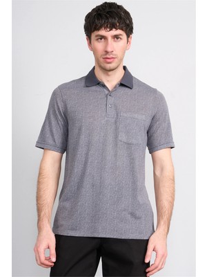 Çetinkaya Mentality 4627 Polo Yaka Regular Modelli T-Shirt Füme