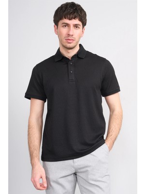 Çetinkaya Mentality 4600 Polo Yaka Regular Modelli T-Shirt Siyah
