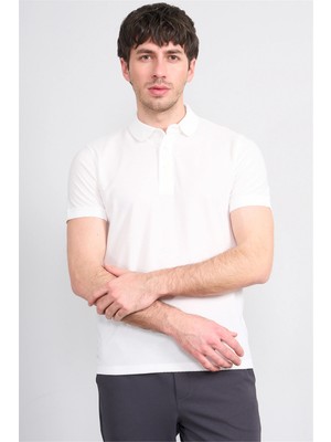 Çetinkaya Mentality 4549 Polo Yaka Regular Modelli T-Shirt Beyaz