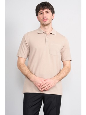 Çetinkaya Mentality 4598 Polo Yaka Regular Modelli T-Shirt Bej