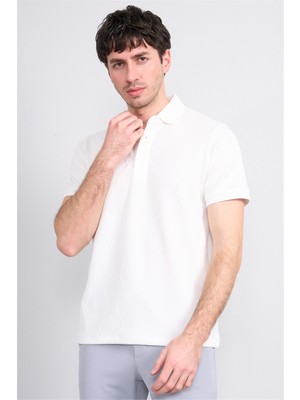 Çetinkaya Mentality 4600 Polo Yaka Regular Modelli T-Shirt Beyaz