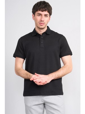 Çetinkaya Mentality 4600 Polo Yaka Regular Modelli T-Shirt Siyah